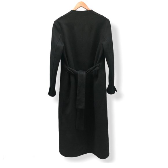 Oak + Fort | Long Black Pea Coat - Picture 2 of 2